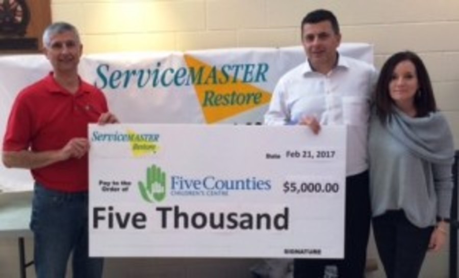 ServiceMaster Peterborough's sponsorship of Family Day with the Petes brings their total contribution to Five Counties Children's Centre to over $45,000